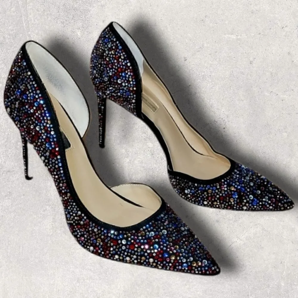𝅺INC INTERNATIONAL CONCEPTS KENJAY D'ORSAY BLACK SEQUINED PUMPS, SIZE 9.5